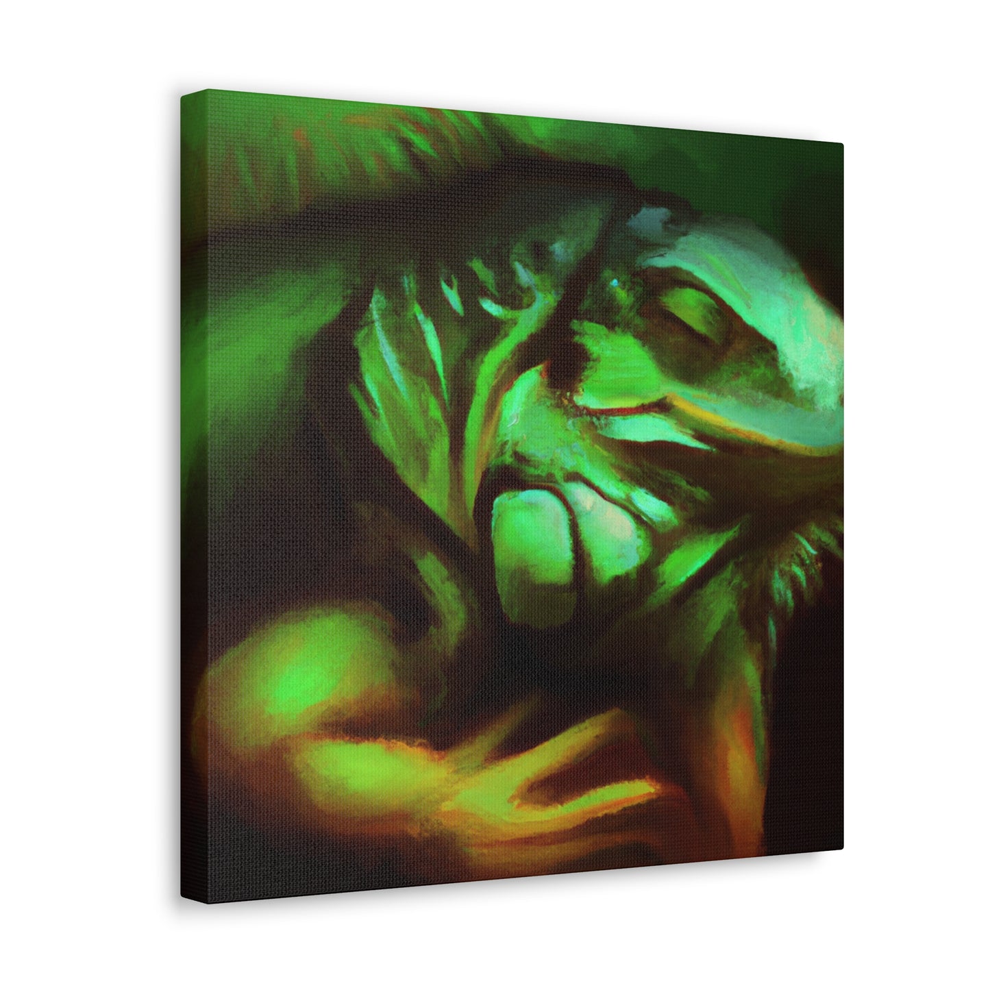 "Green Iguana Reflection" - Canvas