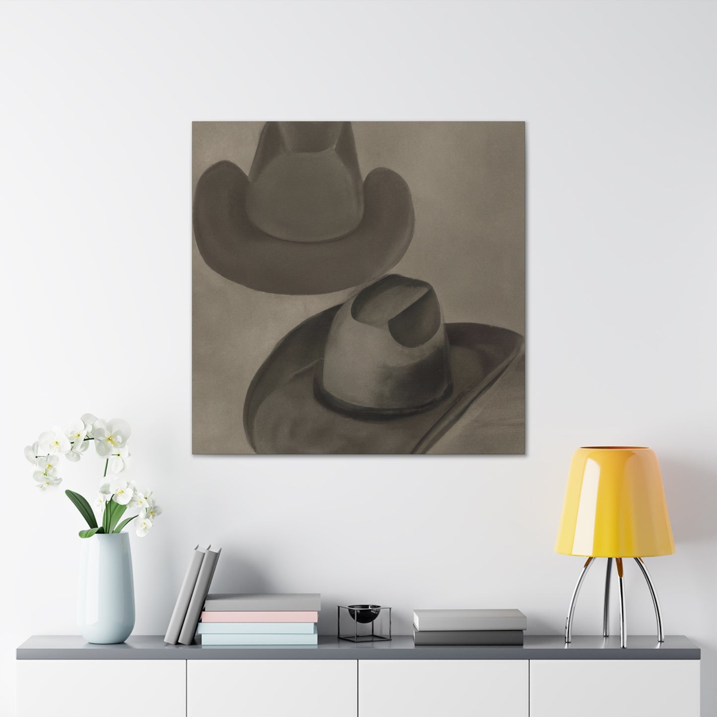 "Cowboy Hat Scene Emerges" - Canvas