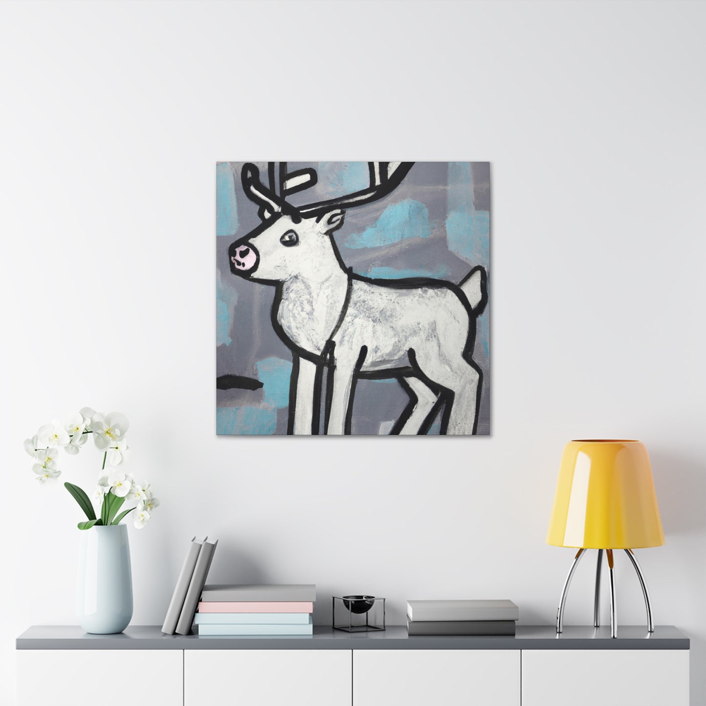 "Reindeer Winter Mural" - Canvas