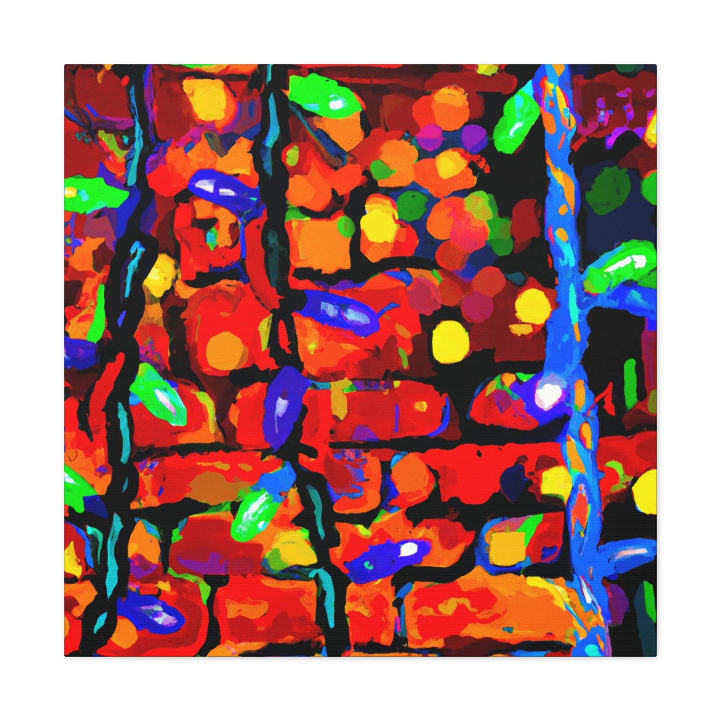 "Christmas Lights Fauvism" - Canvas