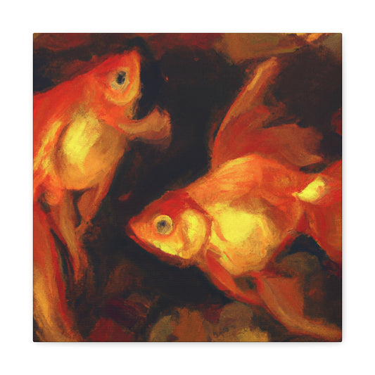 "Golden Fish Tranquility" - Canvas