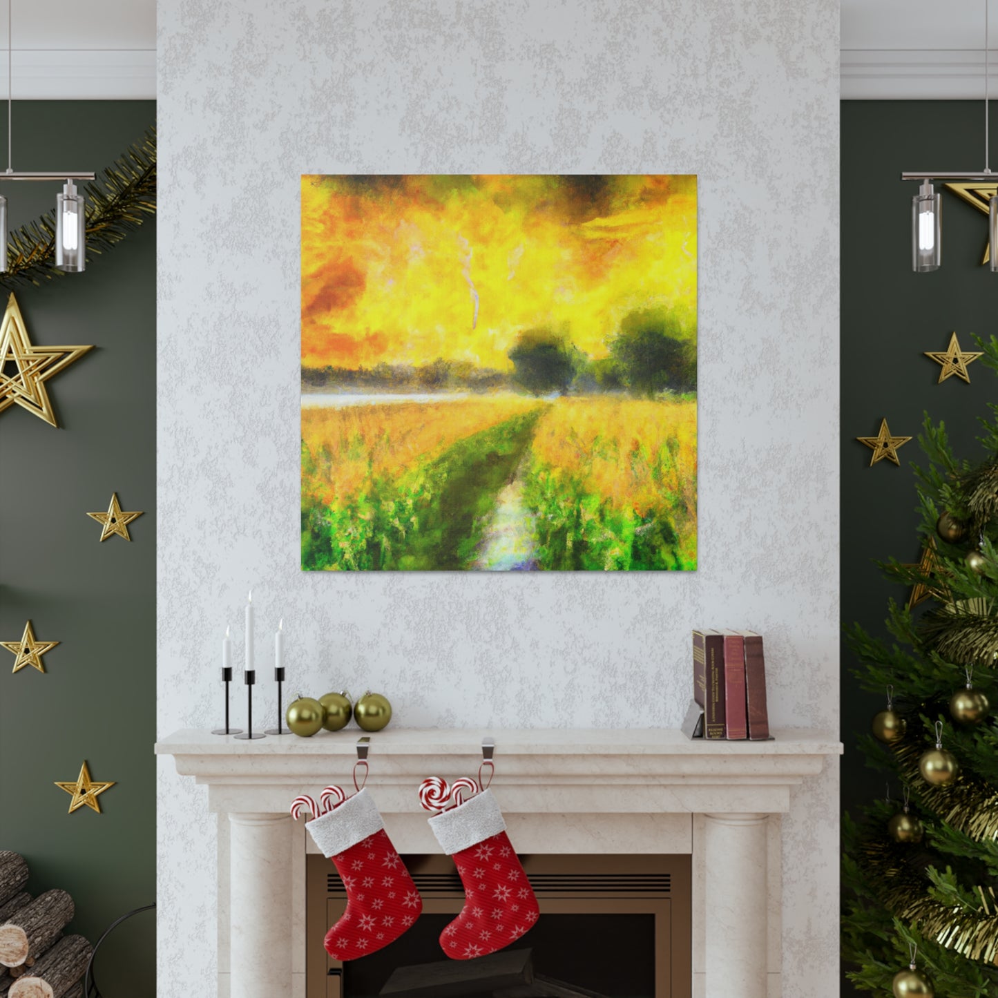 "Cornfield in Moonlight" - Canvas