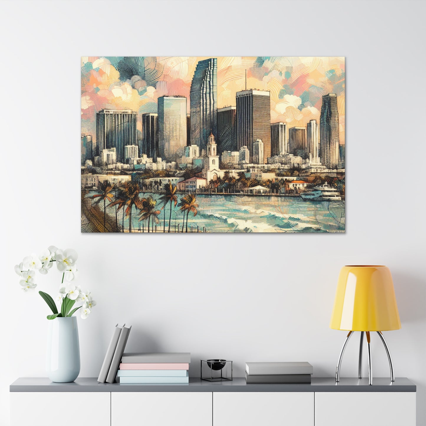 Sunset Serenade in Miami - Canvas