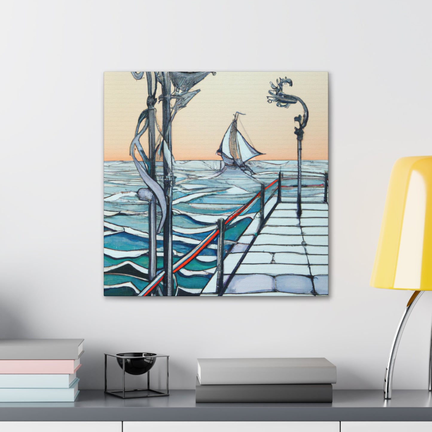 "Pier at Dusk Splendor" - Canvas