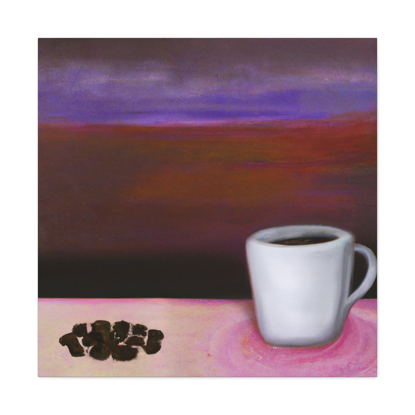 Coffee in Moonlight Scene - Canvas