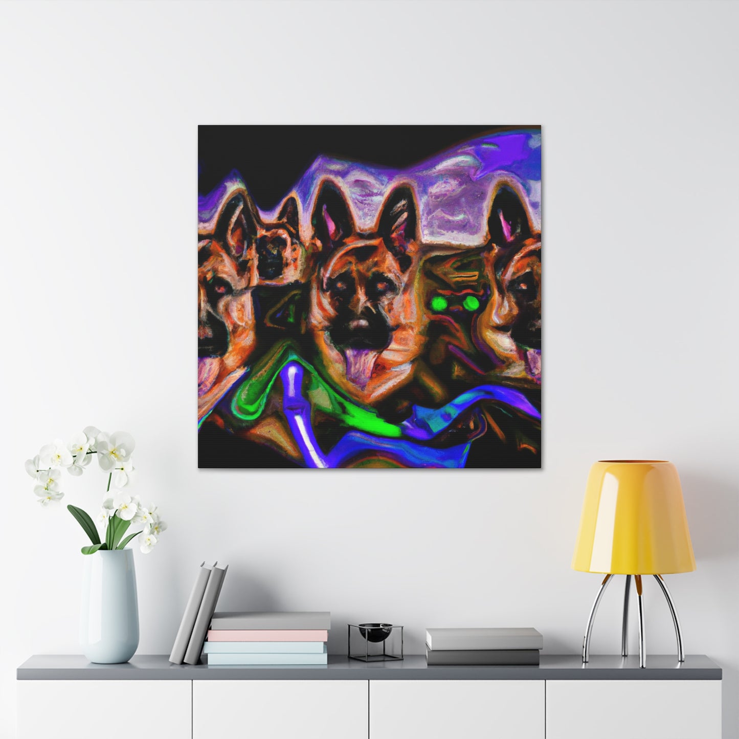 "German Shepherd Dreamscape" - Canvas