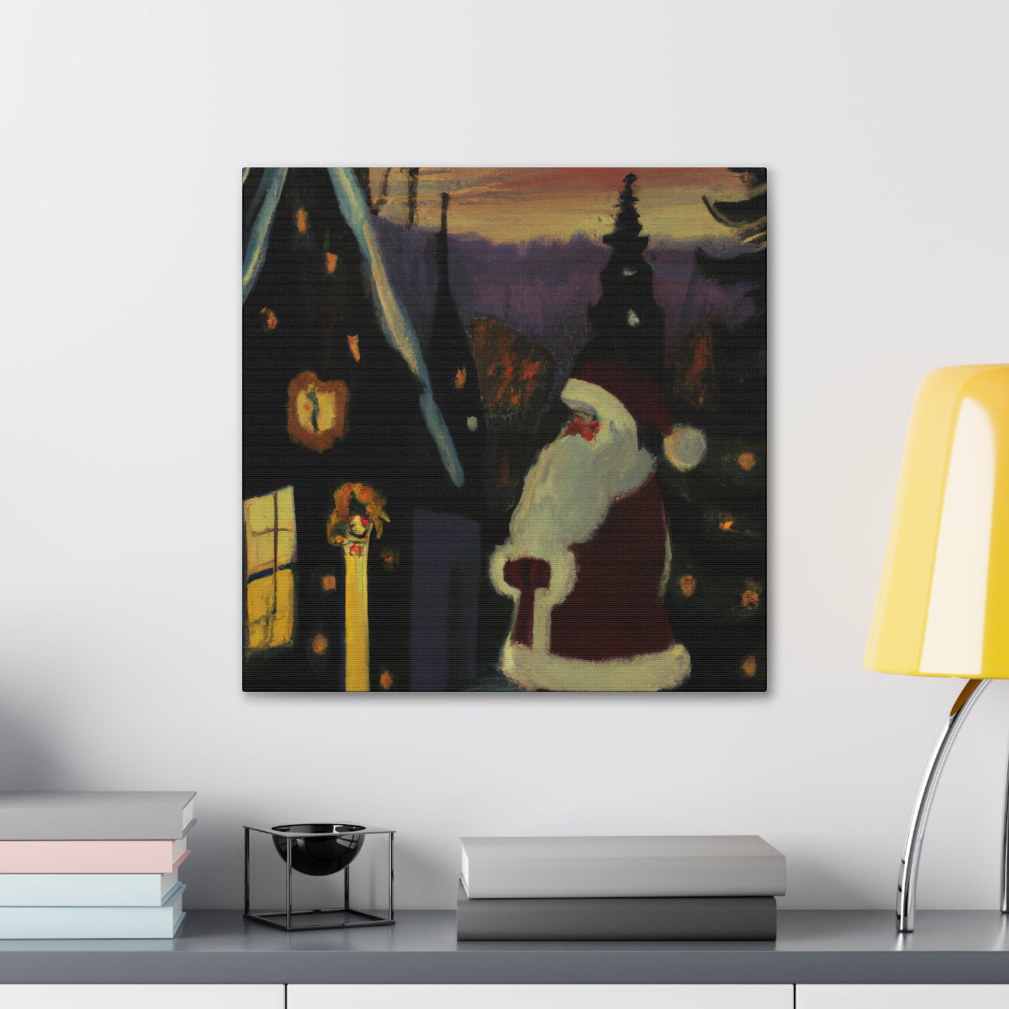 Santa's Winter Scene - Canvas