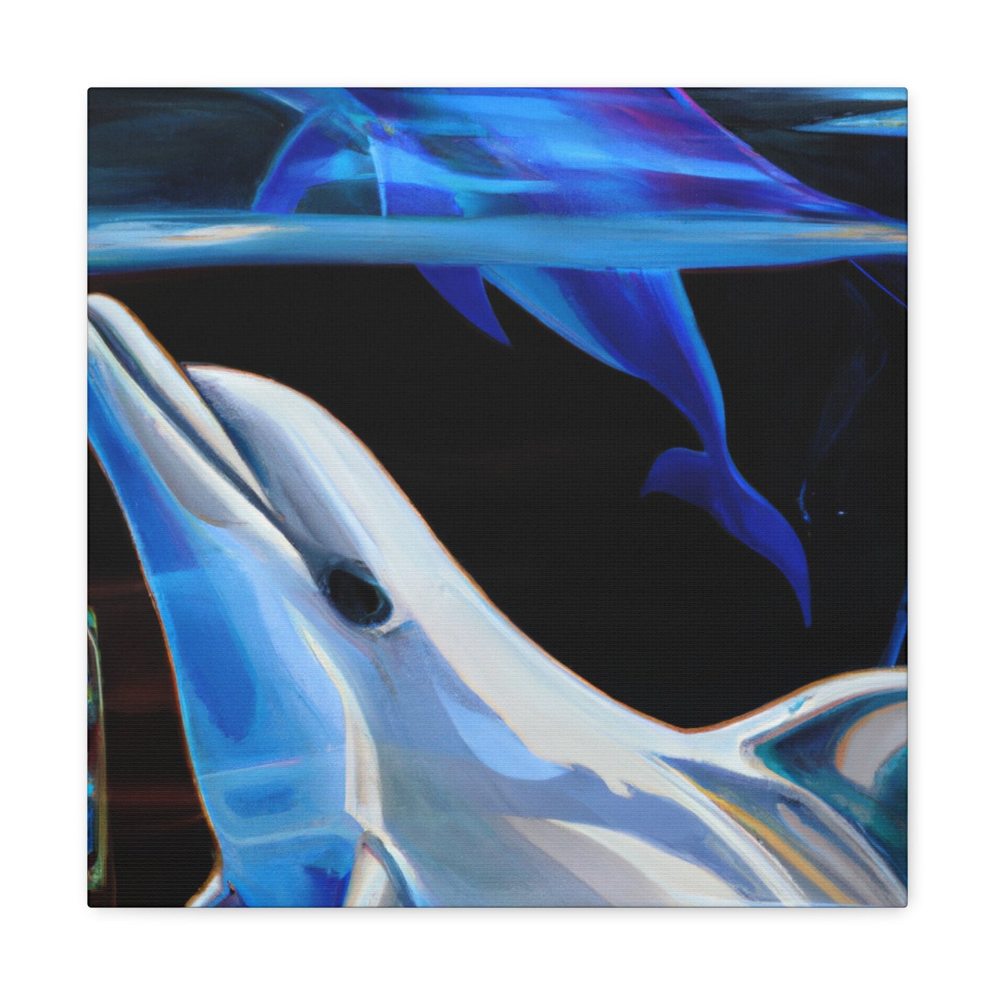 "Dolphin's Midnight Swim" - Canvas