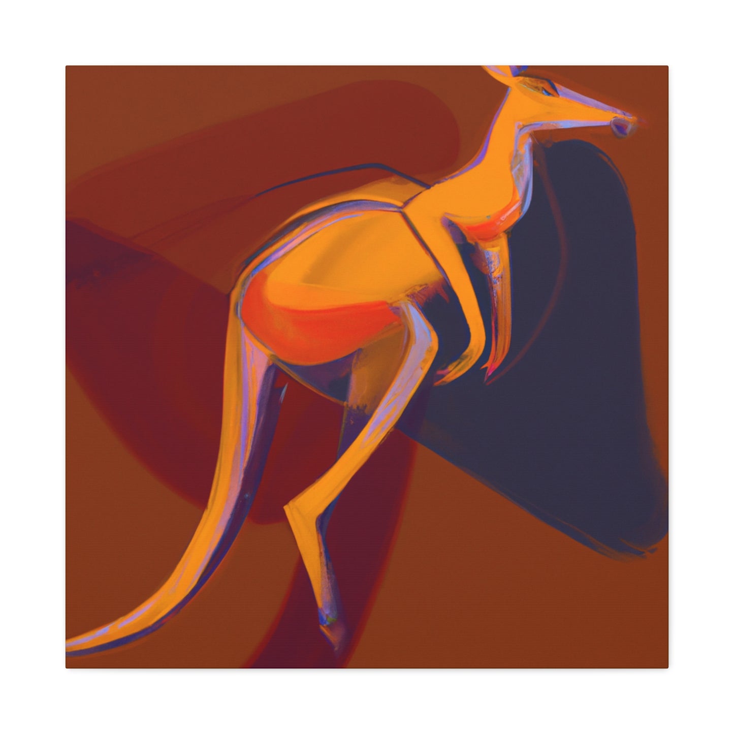 Kangaroo In Art Deco - Canvas