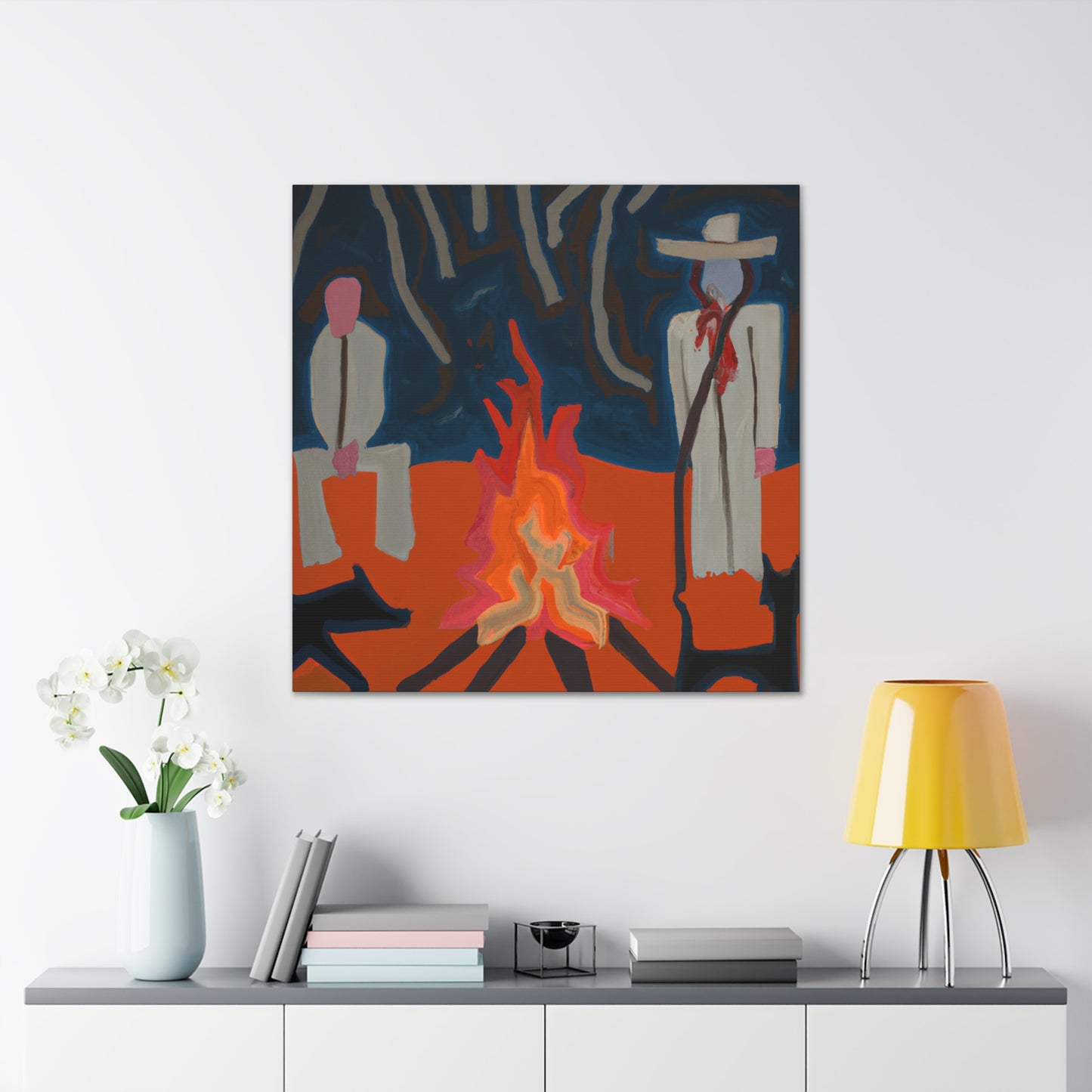 Campfire at Nightfall - Canvas