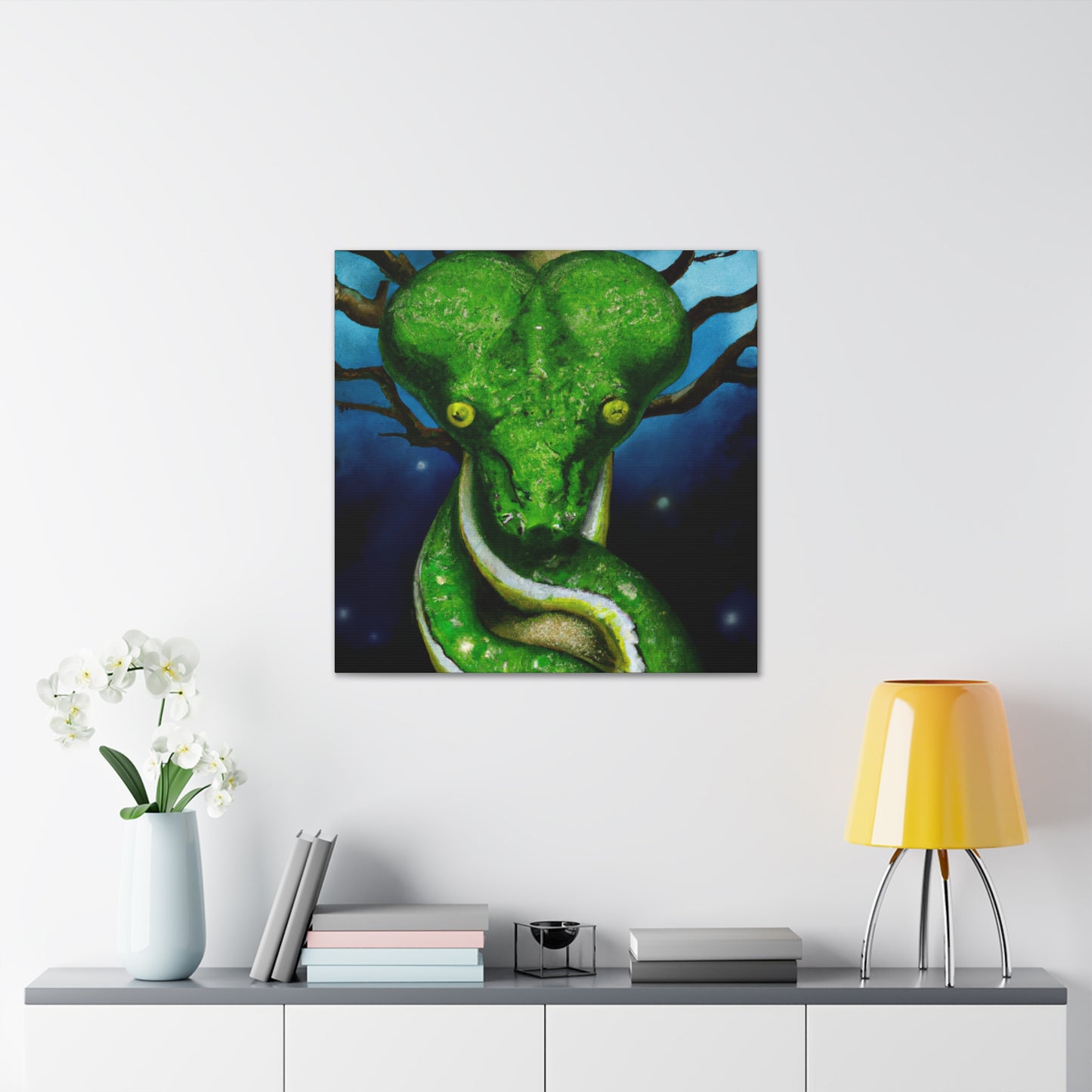 Green Tree Slithers. - Canvas