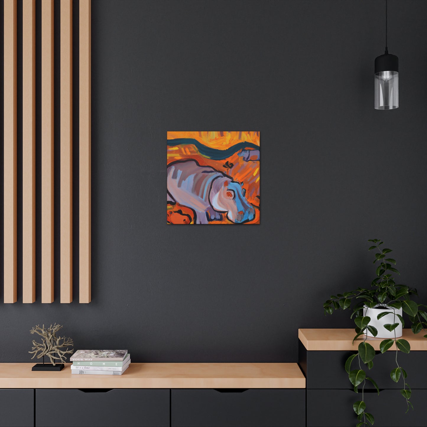 "Hippo in the Wild" - Canvas