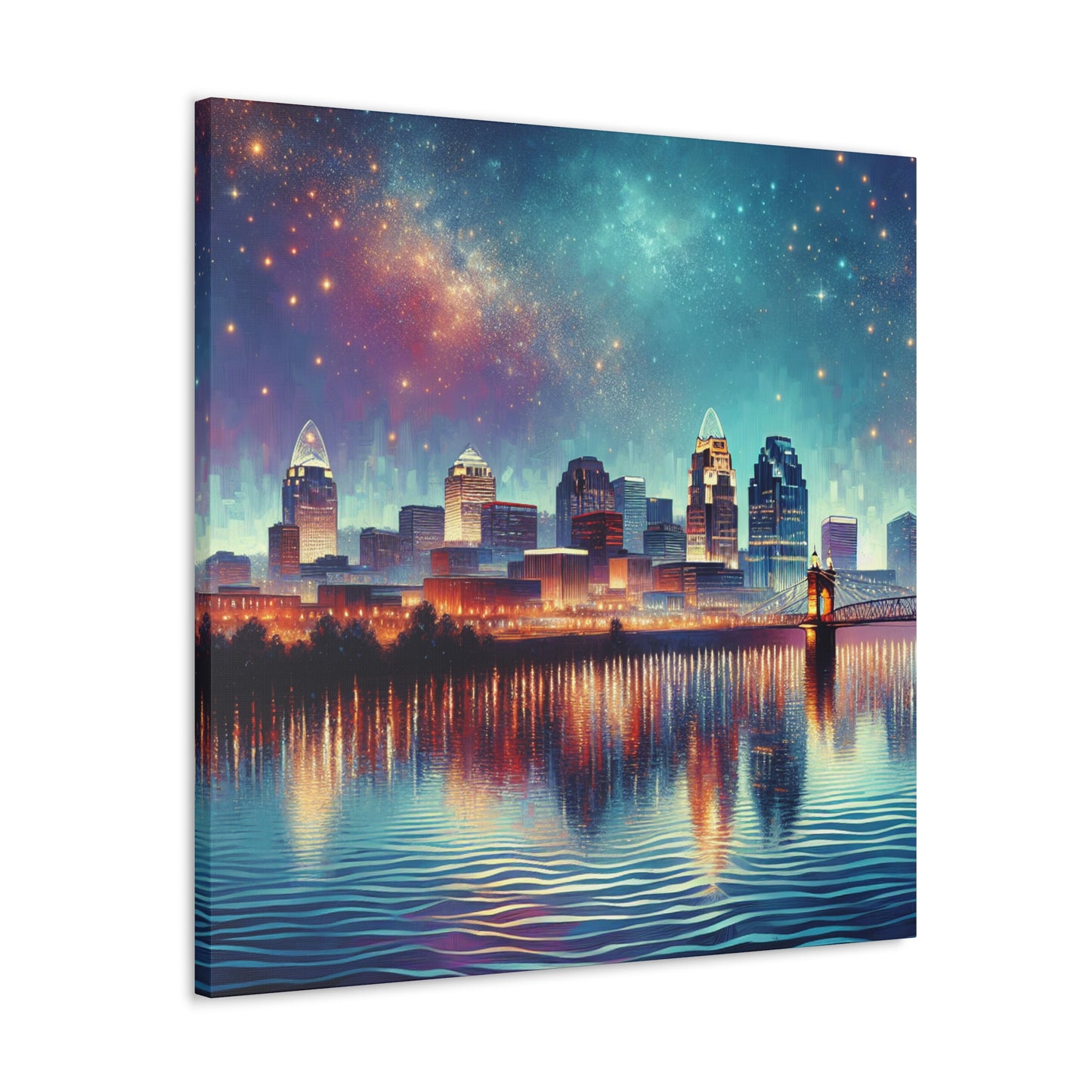 "Urban Tapestry of Cincinnati" - Canvas