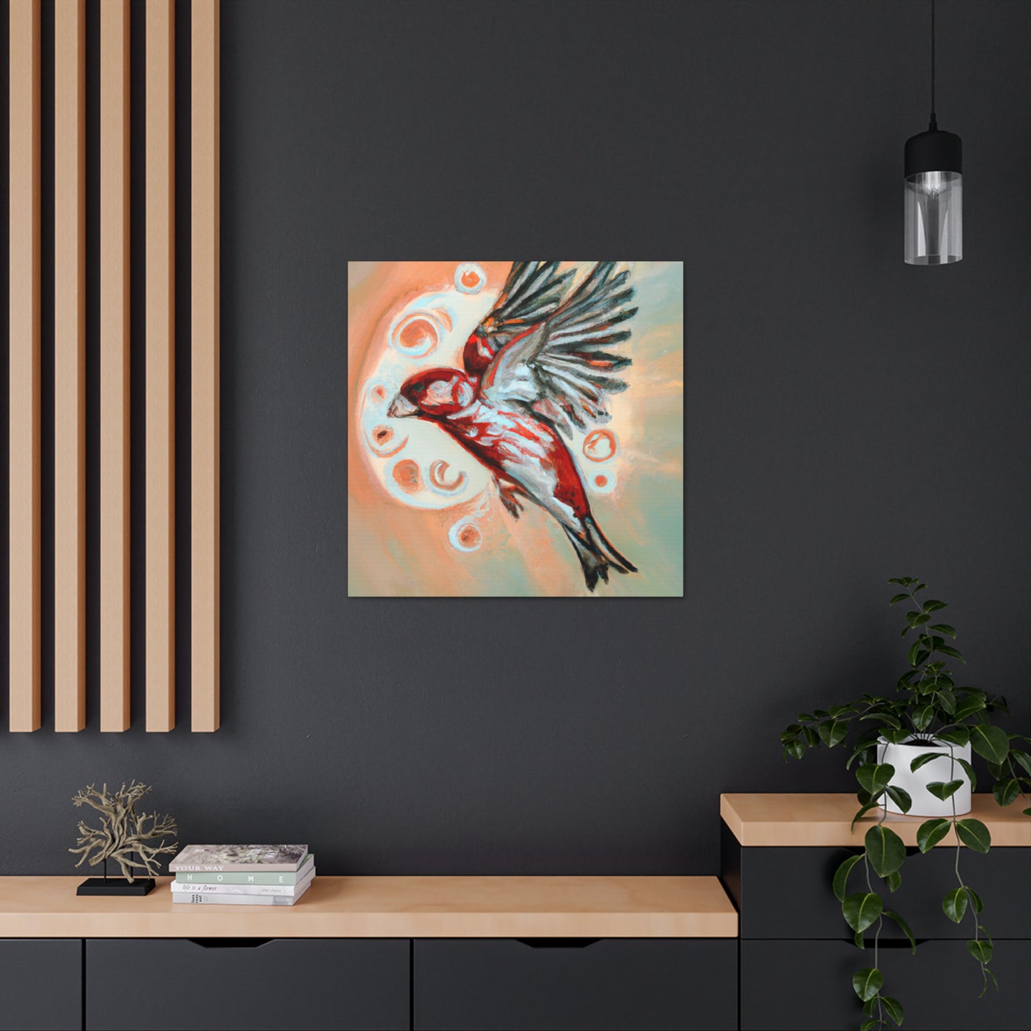 "House Finch Art Deco" - Canvas