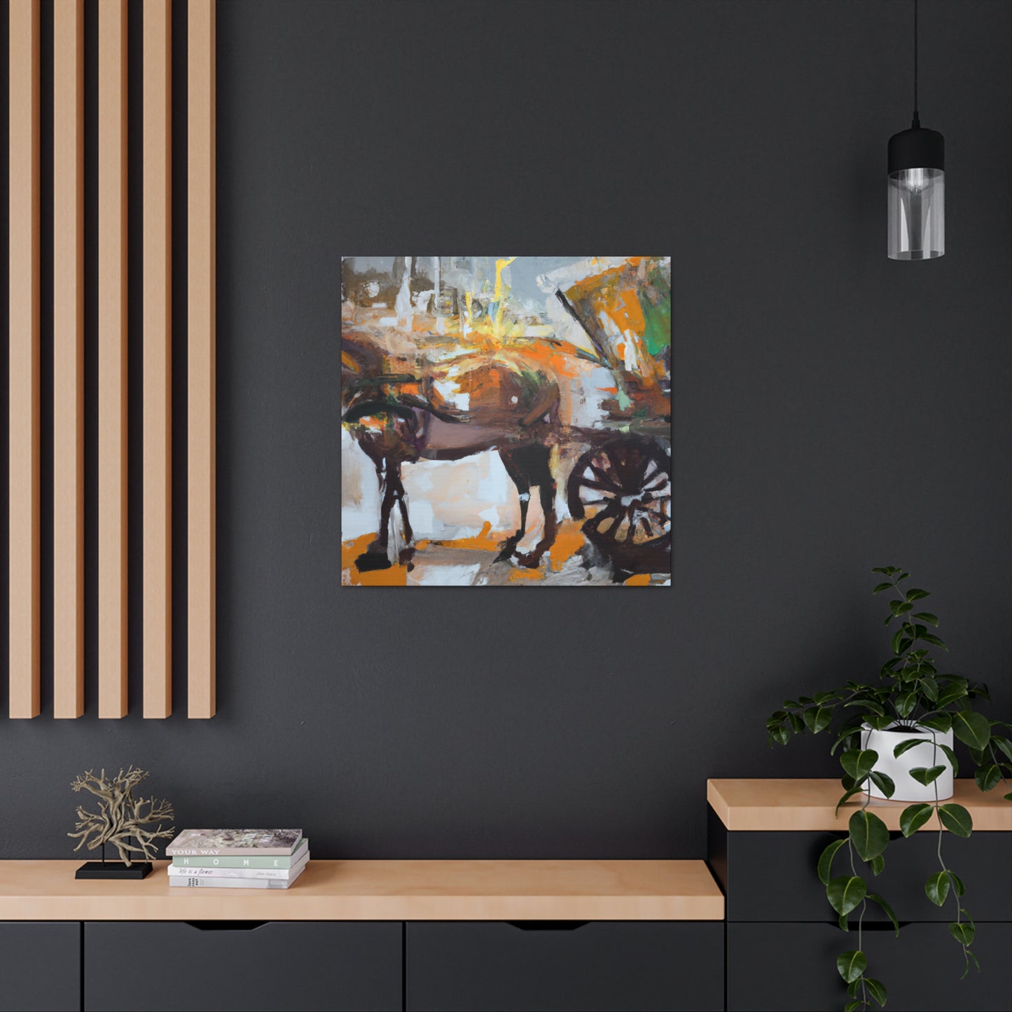 "Horse and Carriage Journey" - Canvas