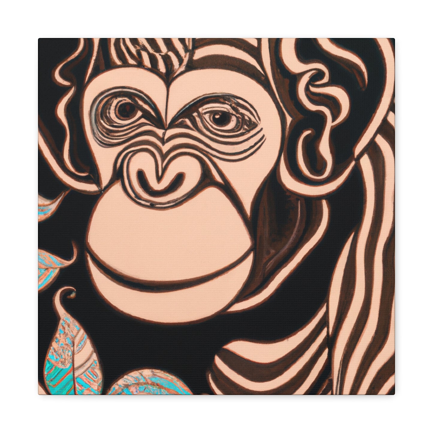 "Chimp Wisdom in Deco". - Canvas