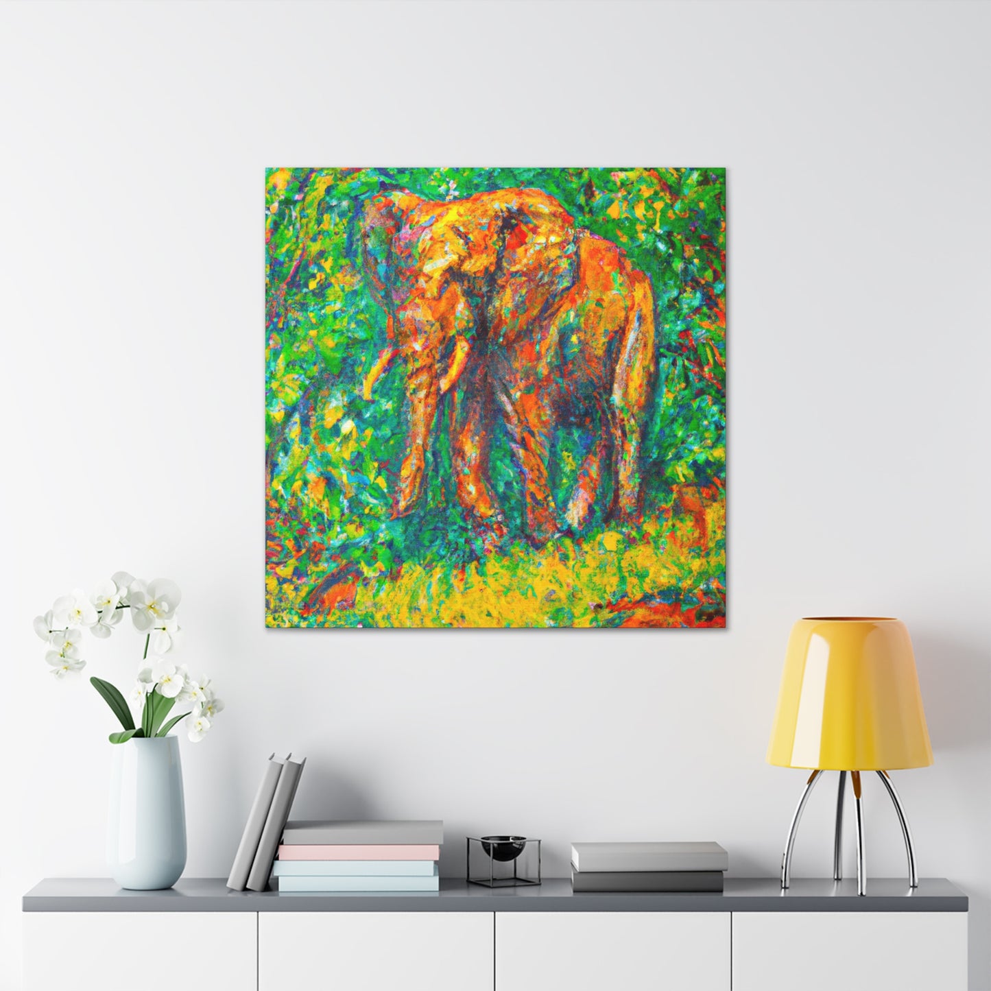 "Elephant in Impressionism" - Canvas