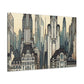 Cityscape Symphony in Bloom - Canvas