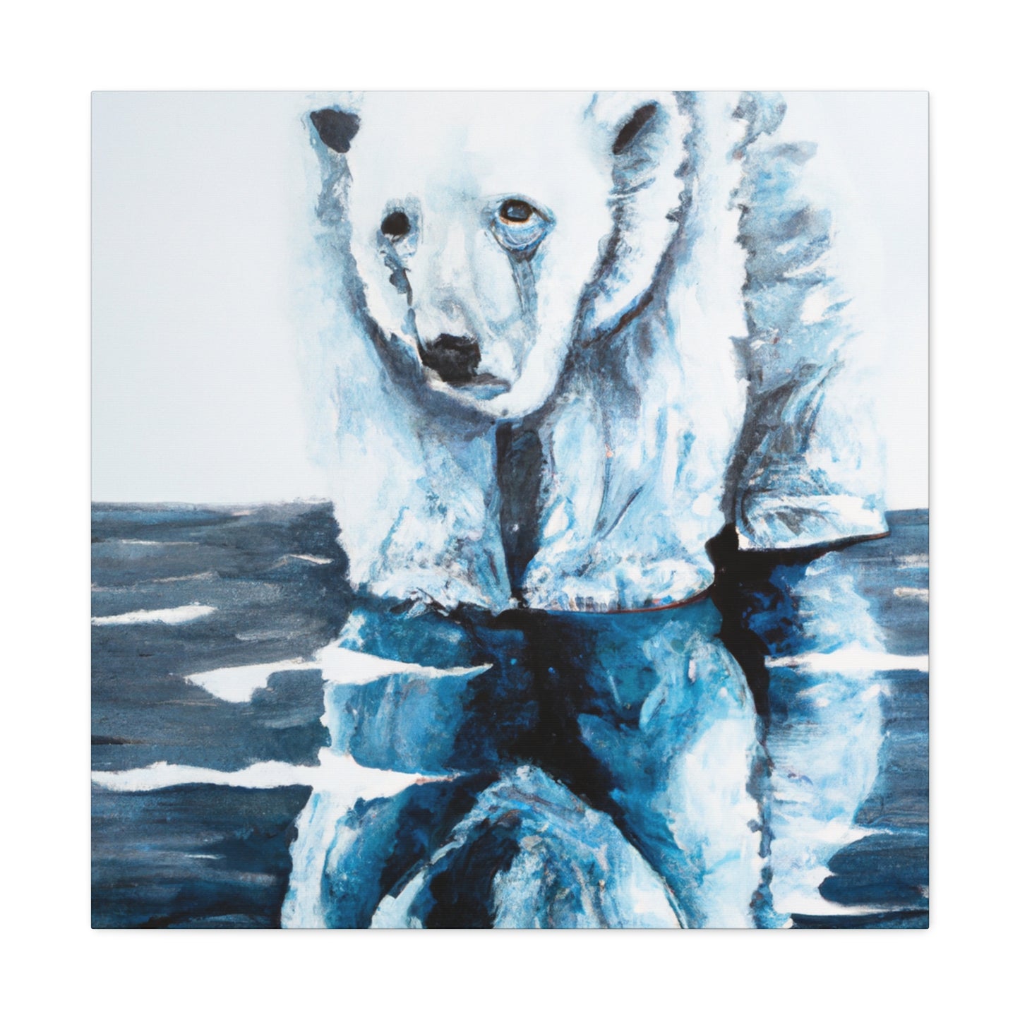 "Polar Bear in Snow" - Canvas