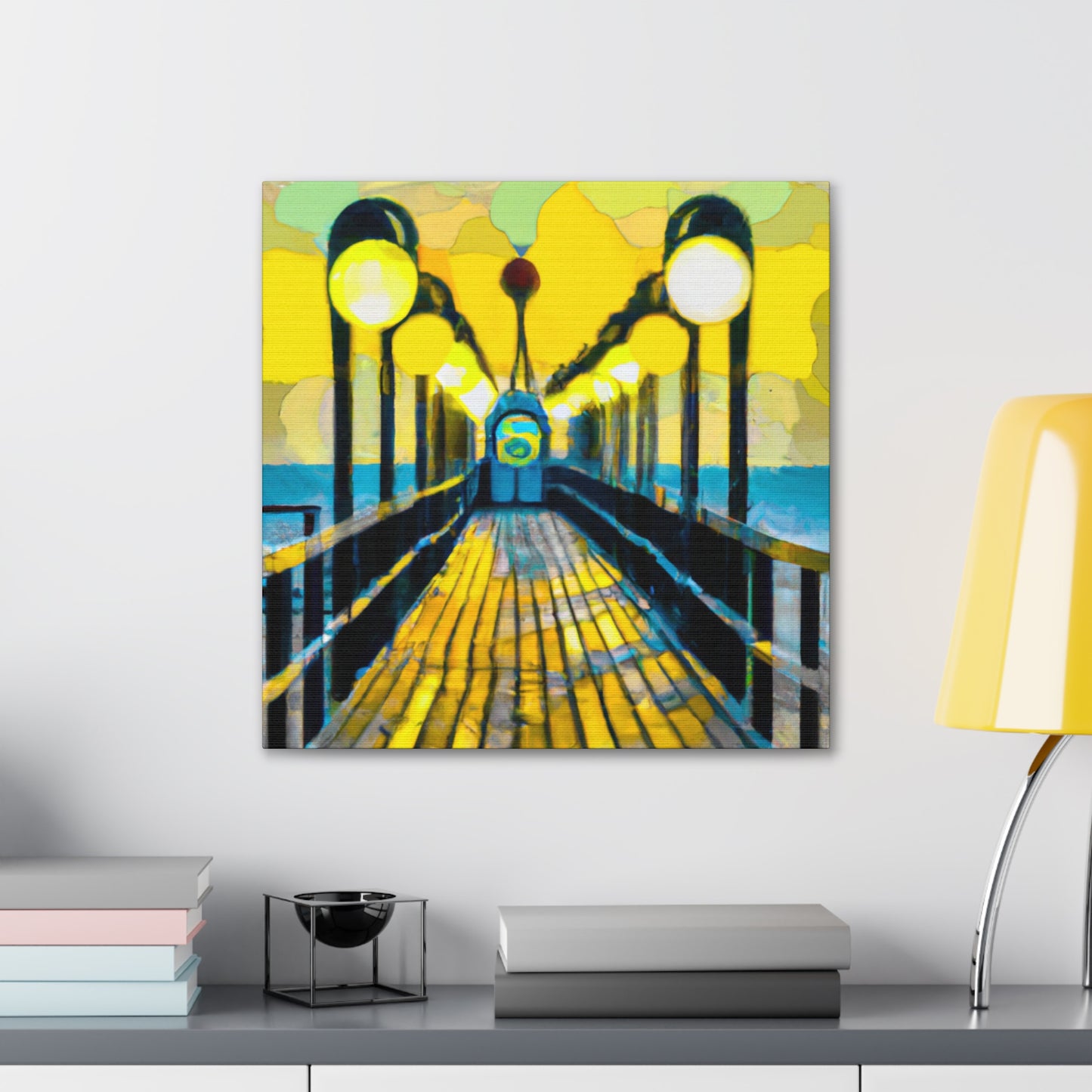 Pier in Moonlight Dream - Canvas