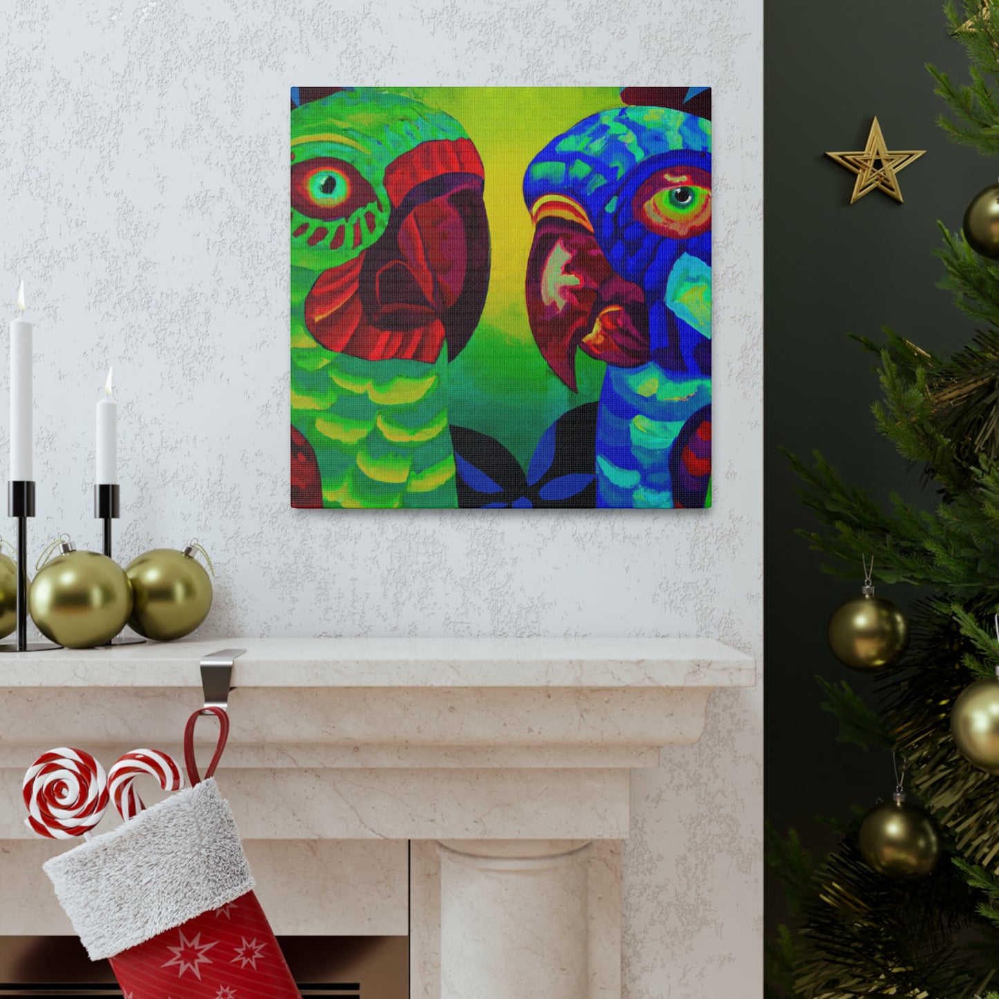 " Amazon Parrots Ablaze" - Canvas