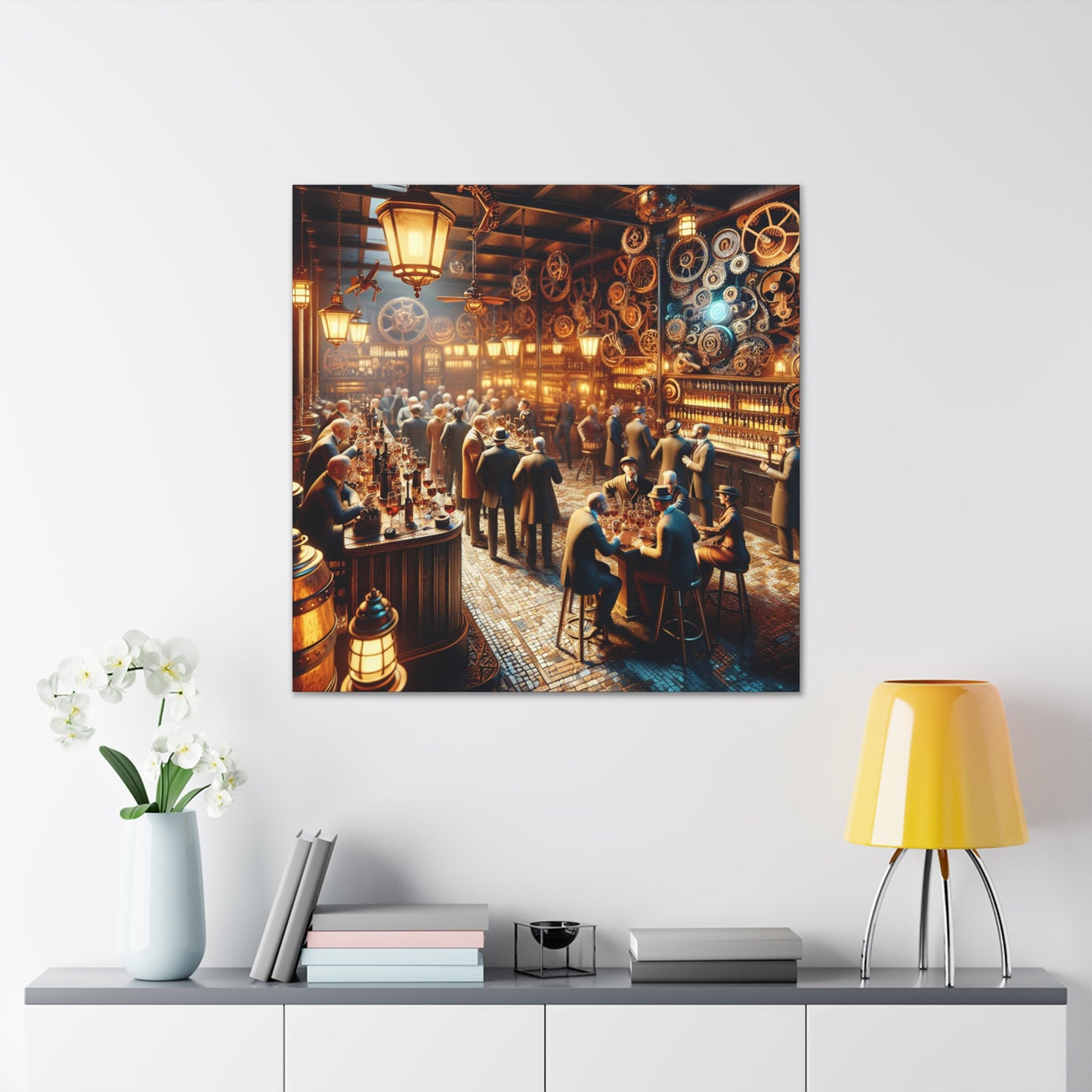 "Clockwork Revelry: Vintage Soirée" - Canvas