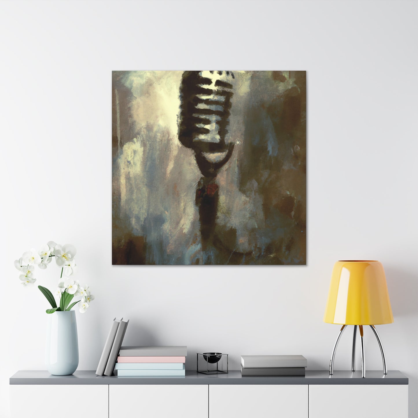 "Microphone in Monochrome" - Canvas