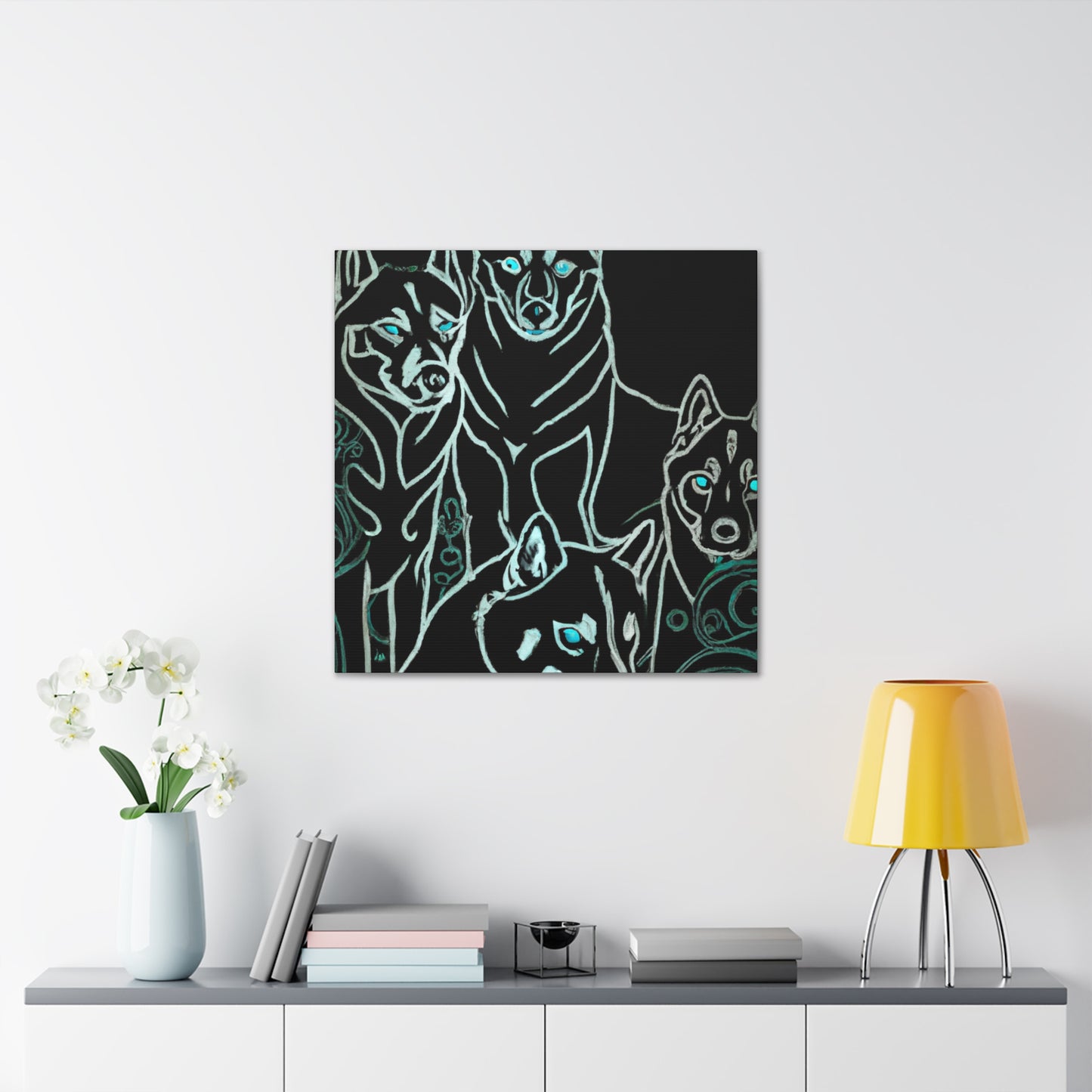 "Winter Husky Wonderland" - Canvas