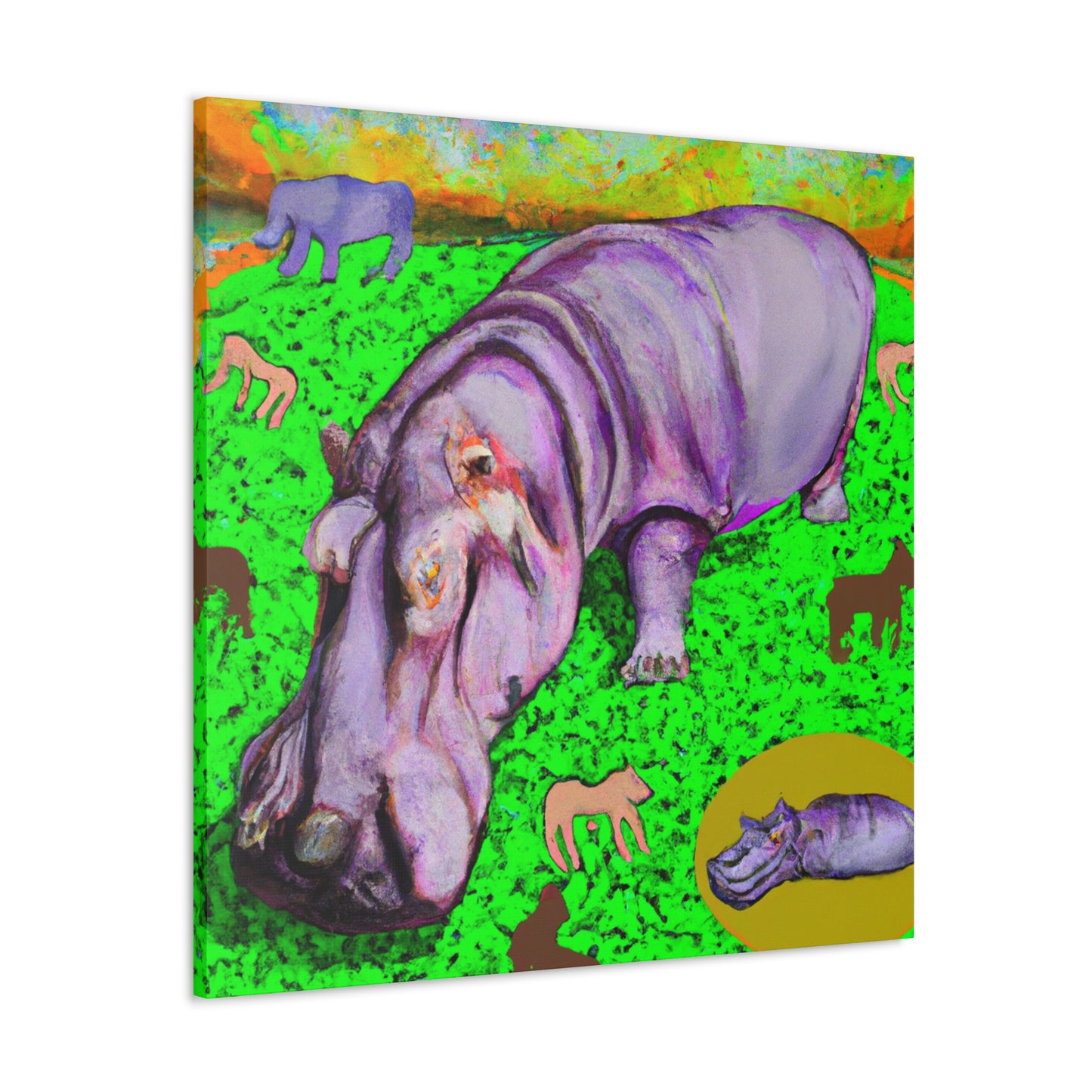 "Hippopotamus in Dreamland" - Canvas