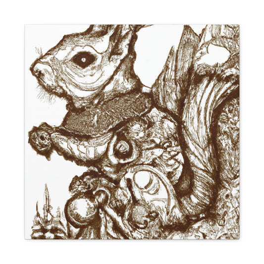 "Squirrel Amongst Gears" - Canvas