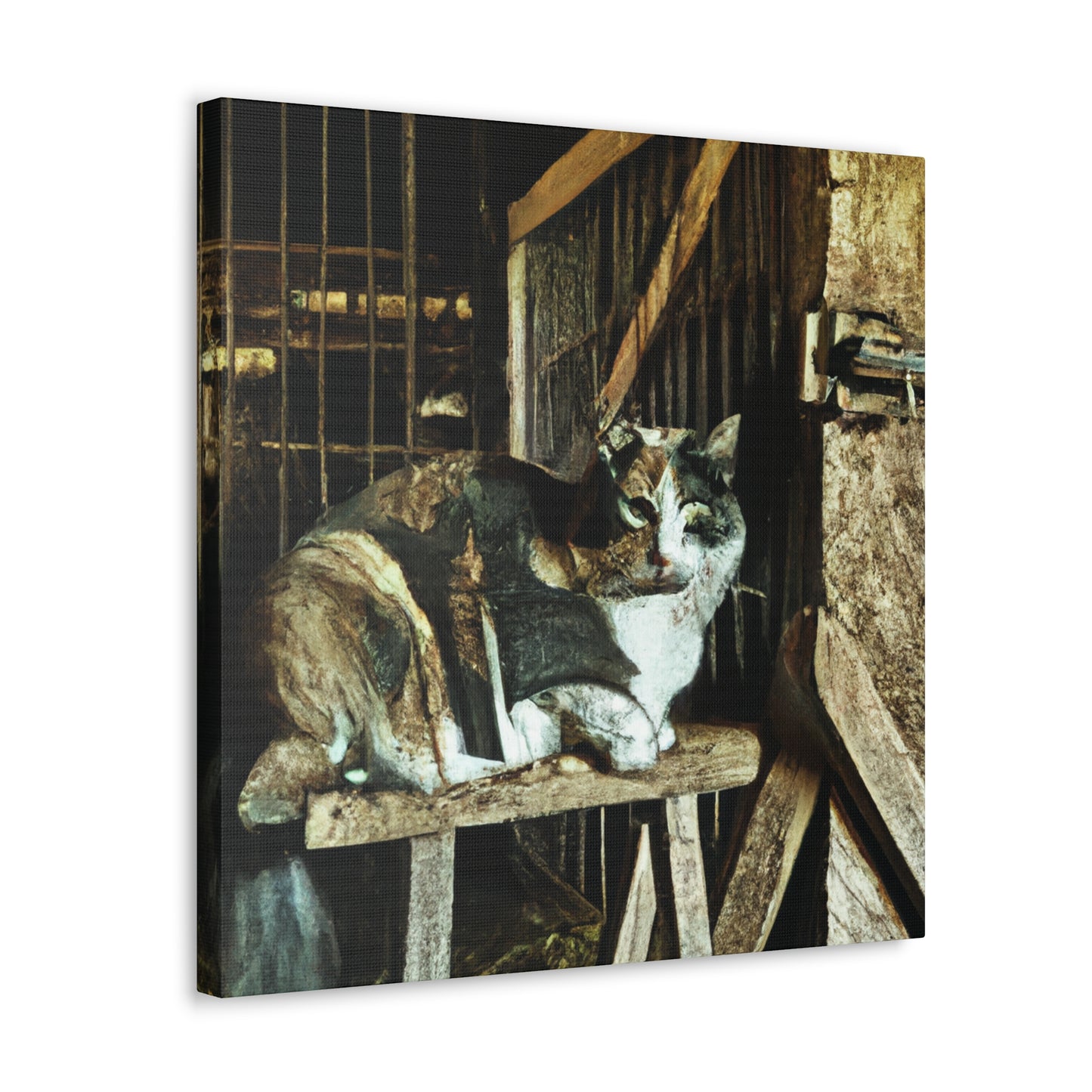 "Barn Cat Contentment" - Canvas