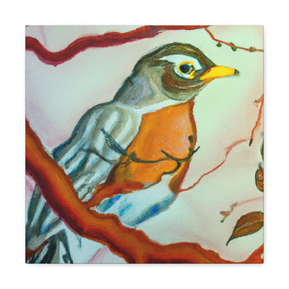 American Robin in Bloom - Canvas