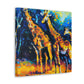 Giraffe in Impressionism - Canvas