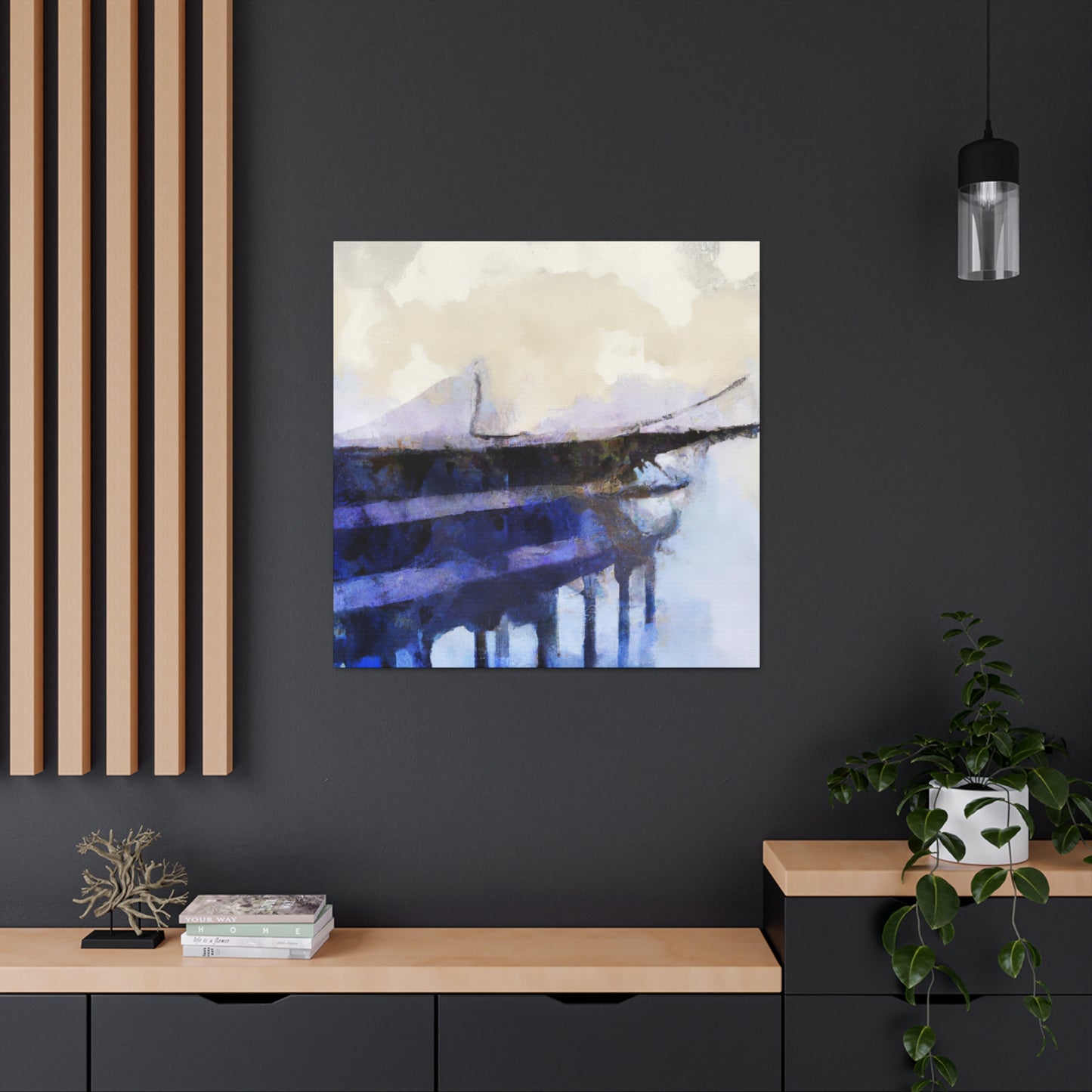 Pier in Reflection. - Canvas