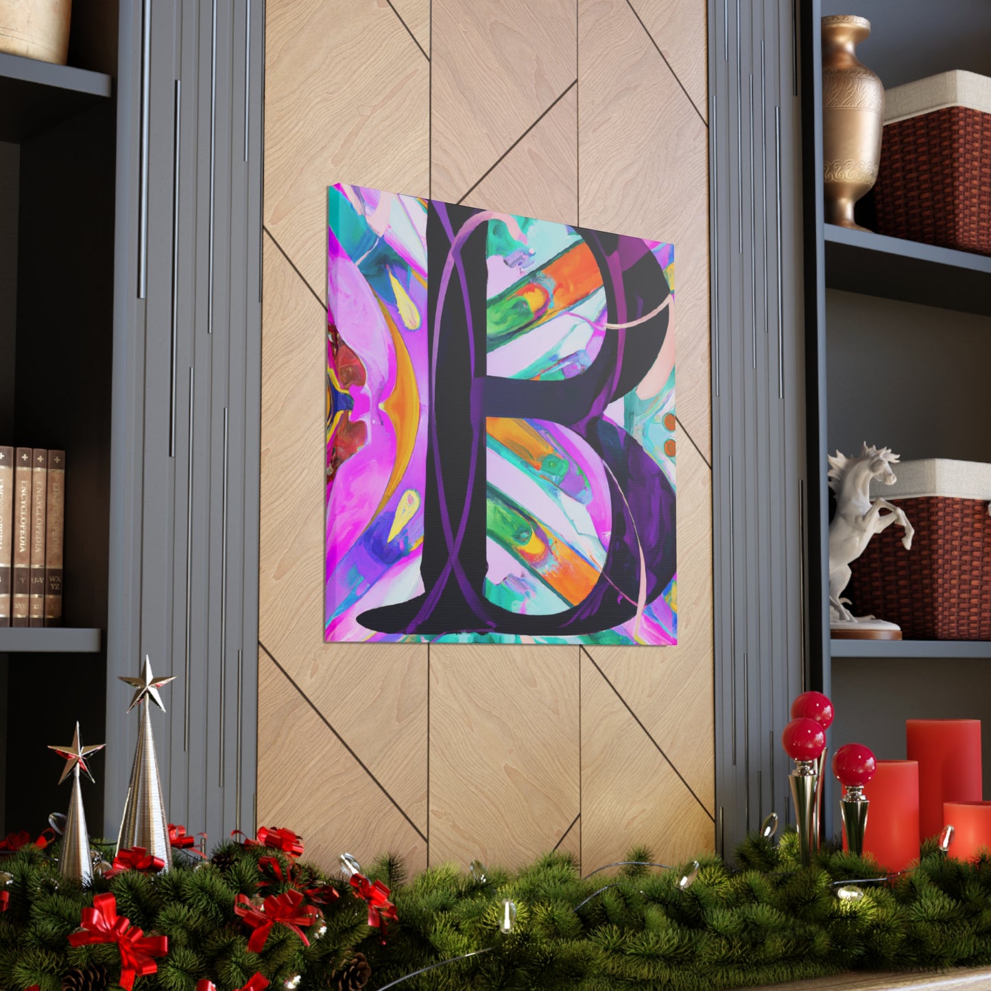 "Dazzling B in Art Deco" - Canvas