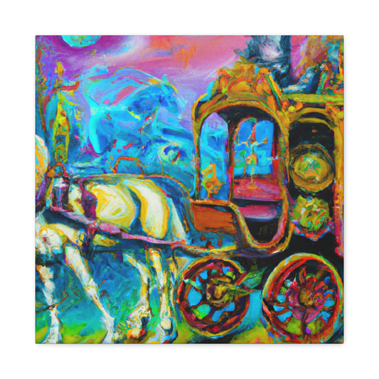 "Carriage With Reining Horse" - Canvas