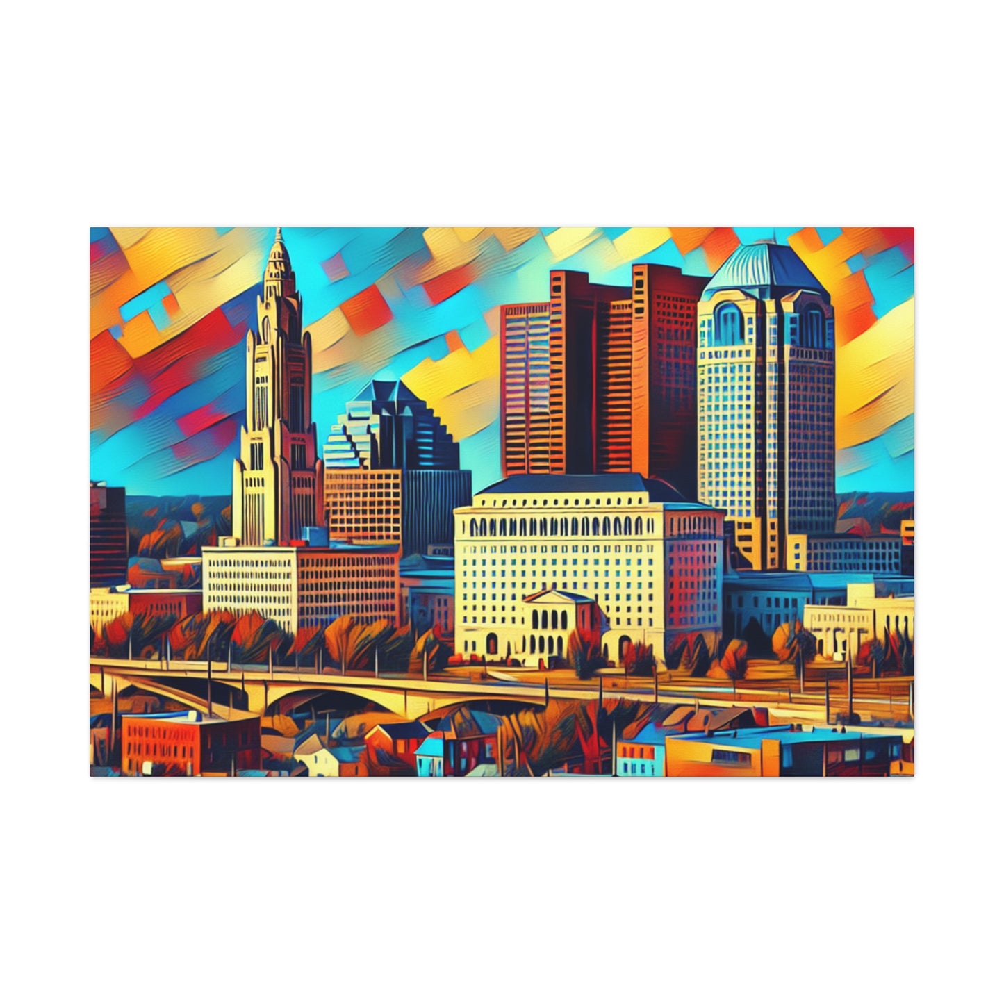 "Vibrant Columbus Dawn" - Canvas