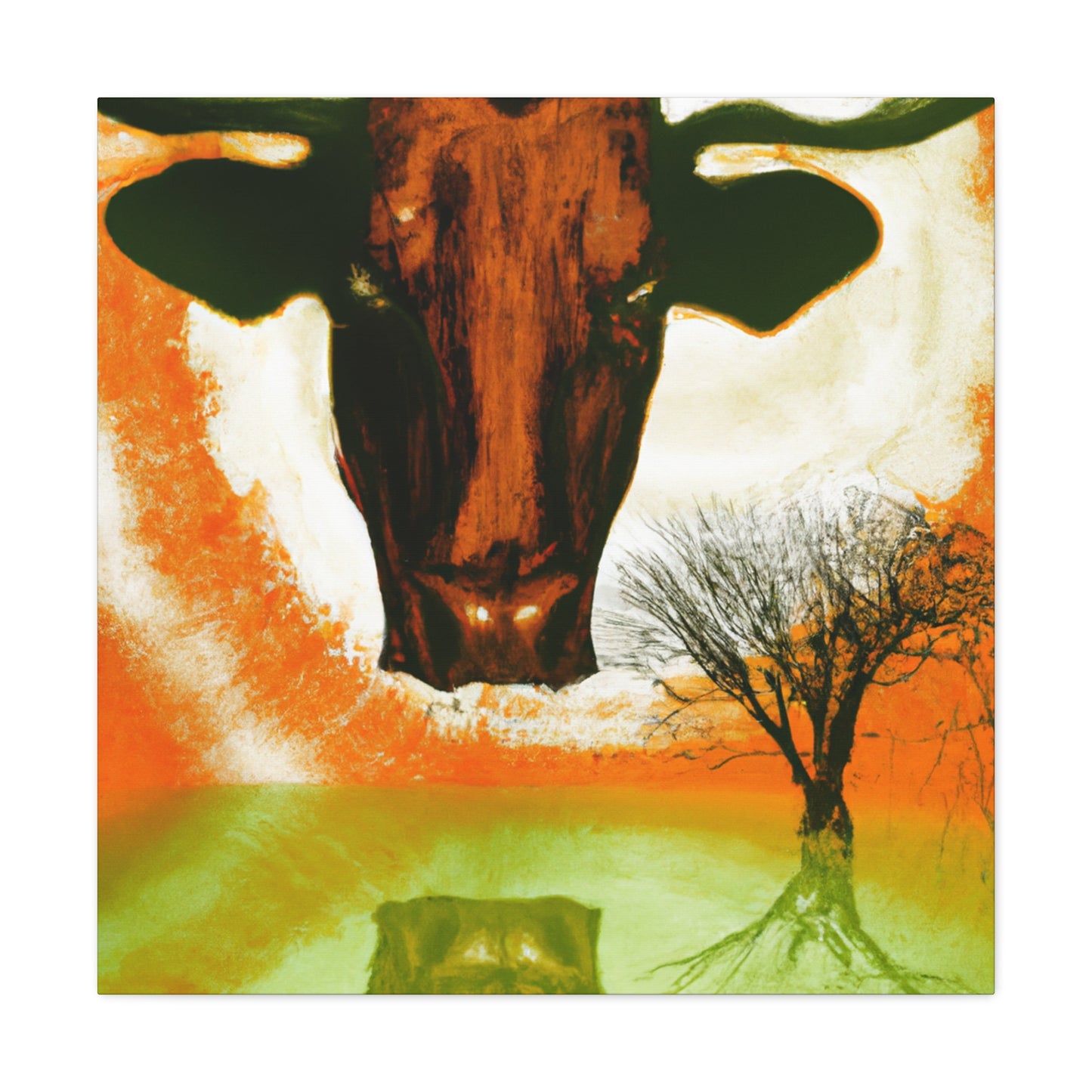 Lonely Texas Longhorn - Canvas