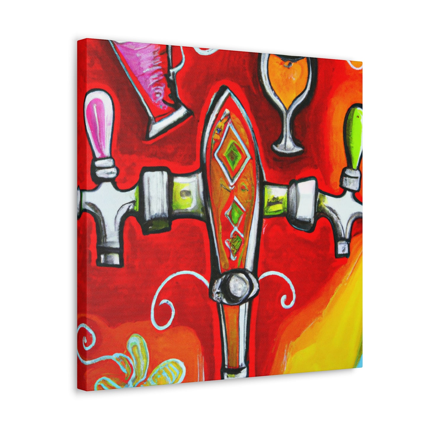 "Barroom Bustle Scene" - Canvas