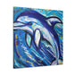 Dolphins in Expressionism - Canvas