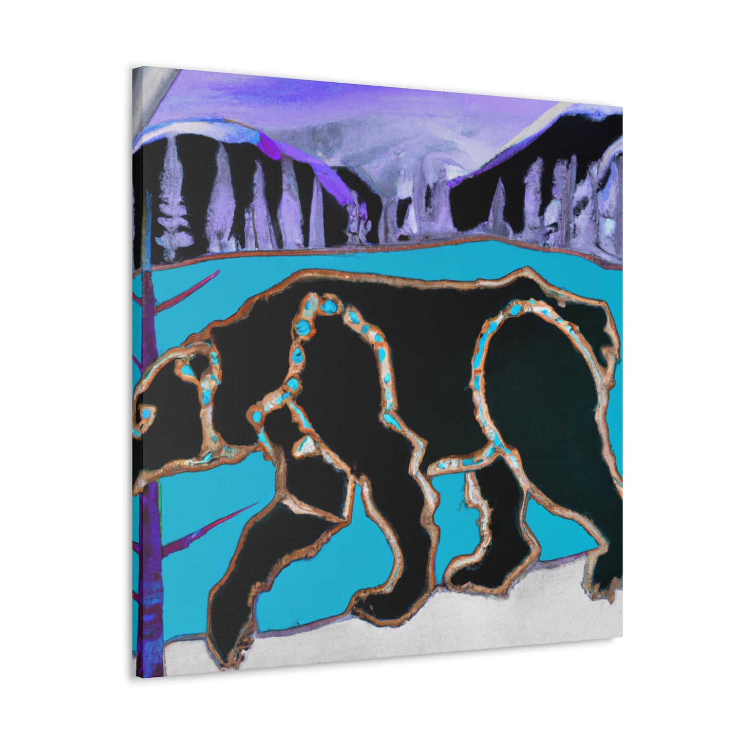 Bear in Moonlit Wood - Canvas