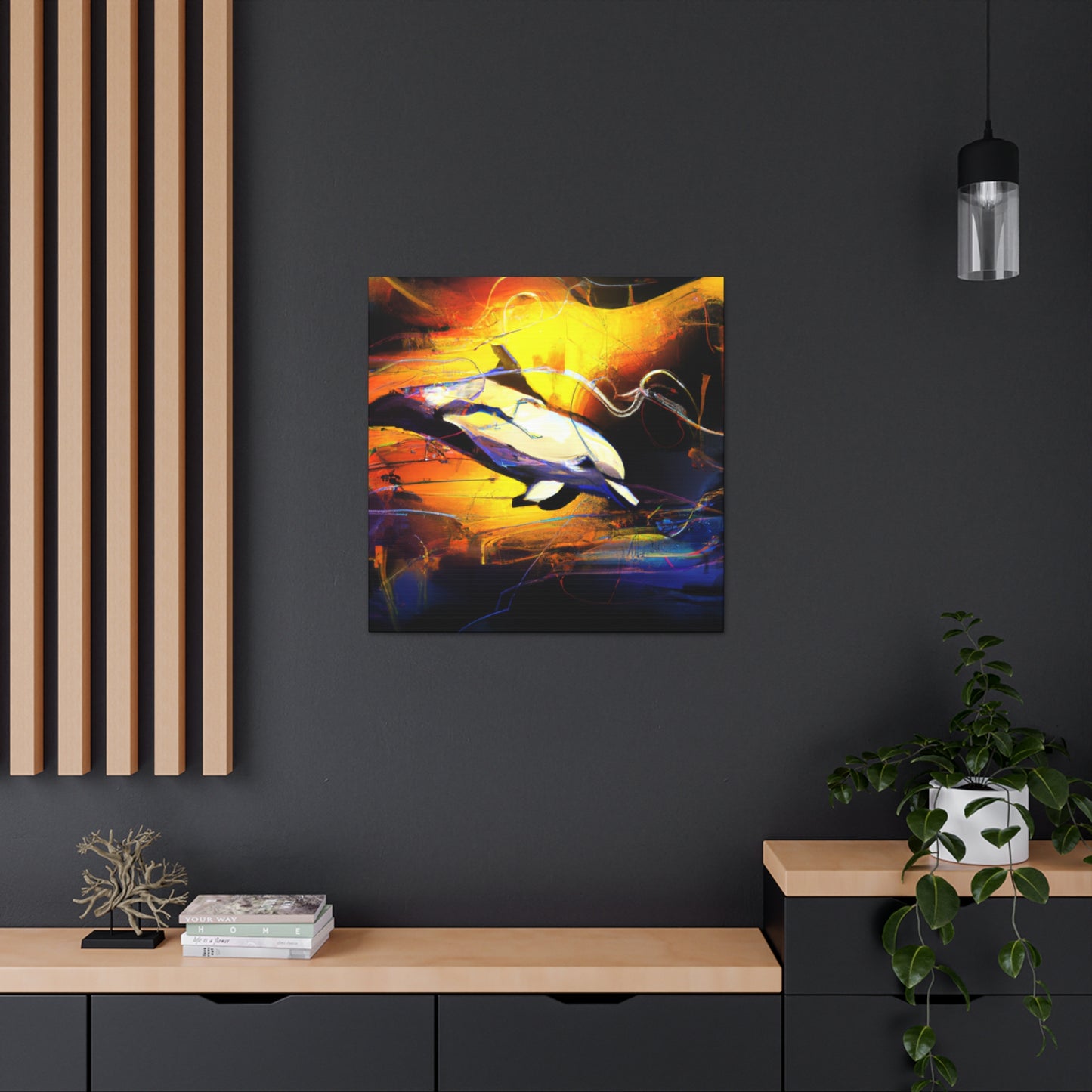 Dolphins in Moonlight - Canvas