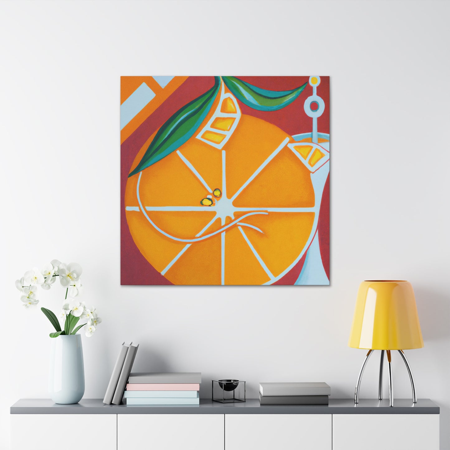 "Orange, Art Deco Glow" - Canvas