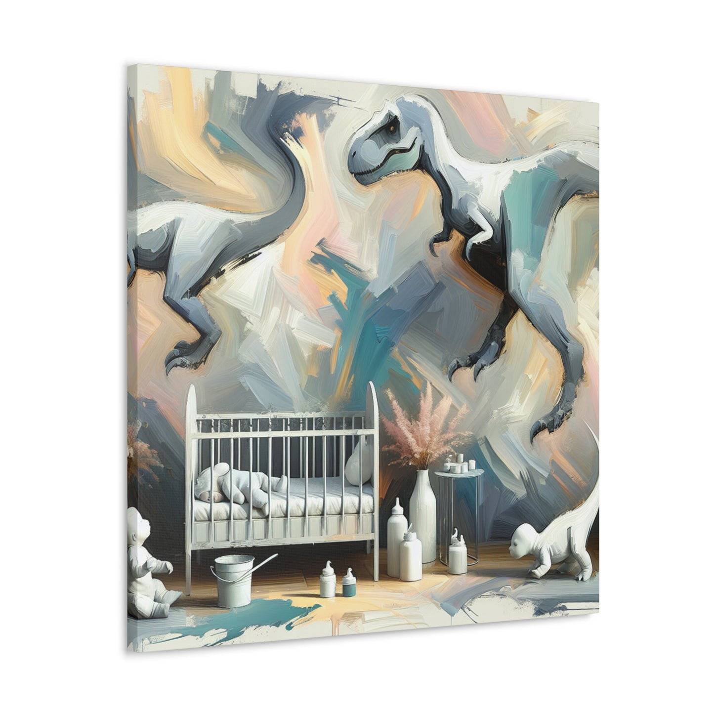 "Dainty Dino Dreams" - Canvas