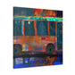 Bus in Blurple Colors - Canvas