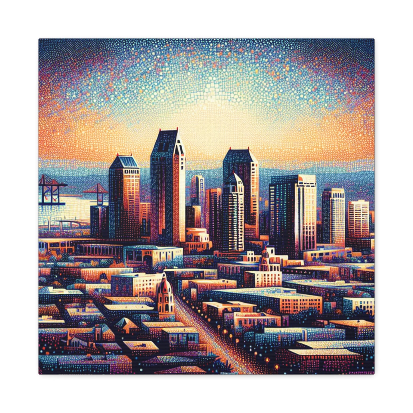 "Splendid Coastal Pointillism" - Canvas