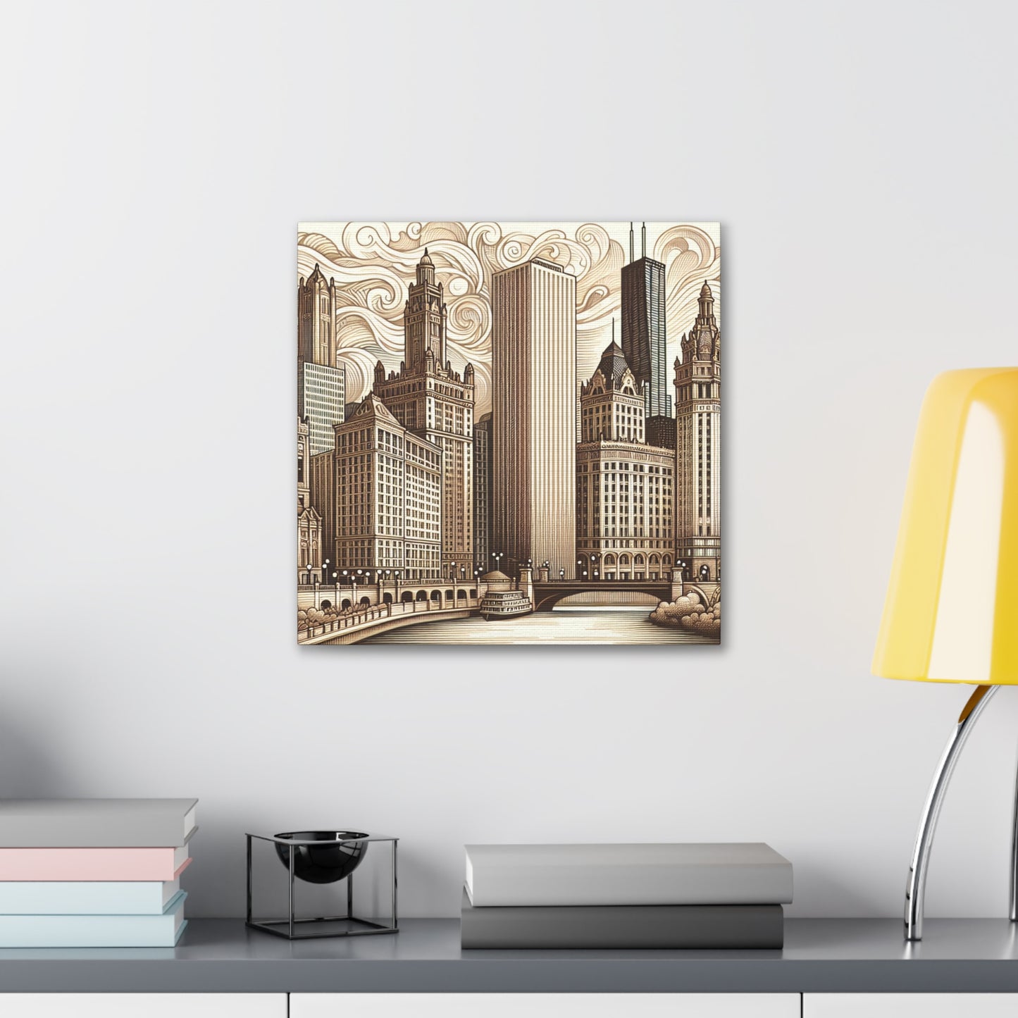 "Cityscape Symphony: Renaissance Chicago" - Canvas