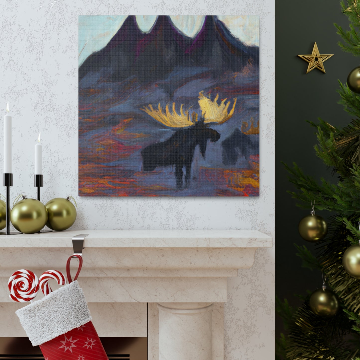 Moose Among Columns - Canvas