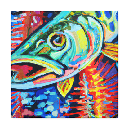 "Pike in Moonlight Aquarium" - Canvas