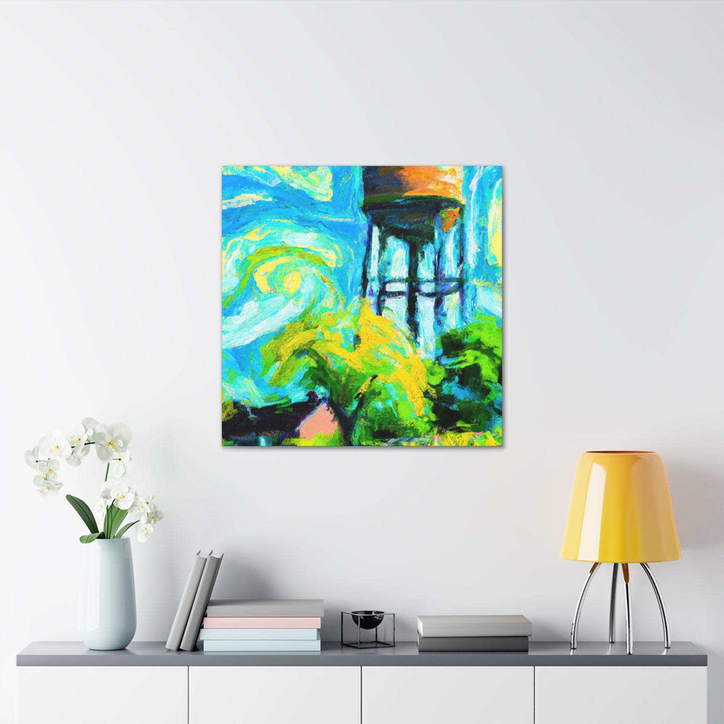 "Water Tower Impressionism" - Canvas